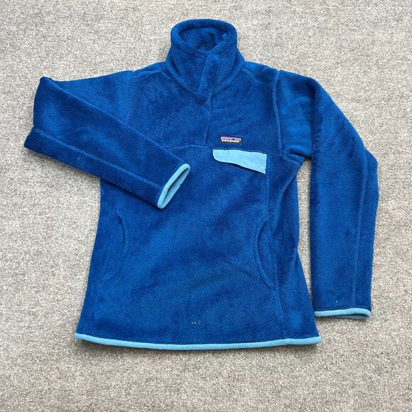 Patagonia Jacket Womens Small Blue Re Tool Snap T Pullover Deep Fleece - Picture 1 of 10
